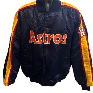 Vintage Astros Majestic Cooperstown Satin Jacket 2XL Navy 90s MLB Houston H-Town